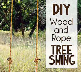 diy swing tree rustic wood rope, diy, outdoor living