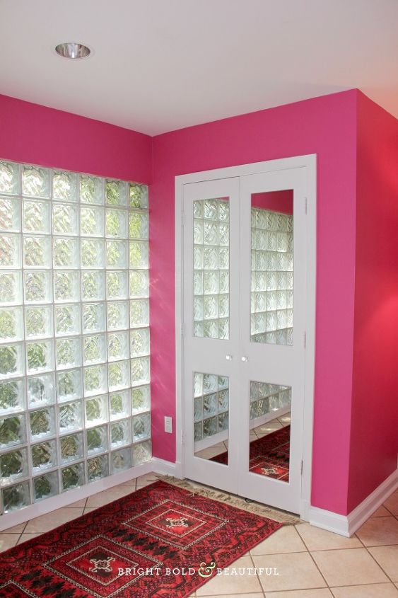 dining room modern pink white bold, home decor, kitchen design