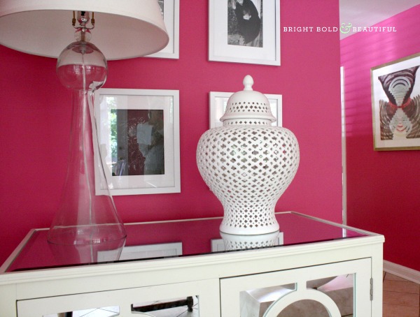 dining room modern pink white bold, home decor, kitchen design