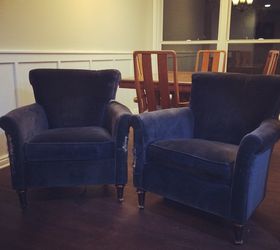 reupholstered midcentury modern chair before and after, painted furniture, repurposing upcycling, reupholster