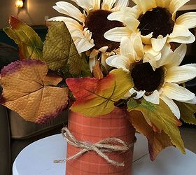 fall centerpiece easy upcycled, crafts, repurposing upcycling, seasonal holiday decor