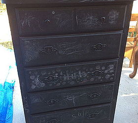painted furniture dresser transformation grey, chalk paint, chalkboard paint, painted furniture