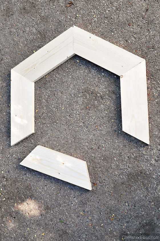 guirlanda outonal de madeira hexagonal