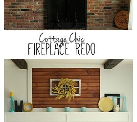 fireplace redo cottage chic brick white, diy, fireplaces mantels, home decor, wall decor
