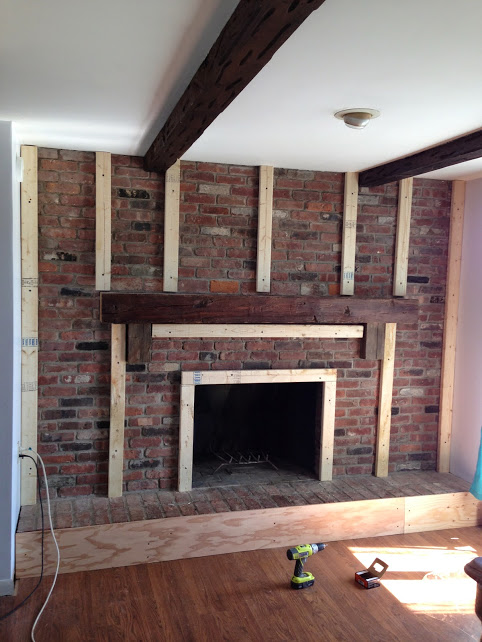 fireplace redo cottage chic brick white, diy, fireplaces mantels, home decor, wall decor