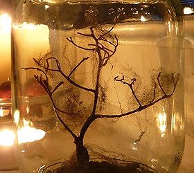 halloween decorations glow in the dark tree jar craft, halloween decorations, how to, mason jars, seasonal holiday decor
