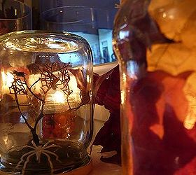 halloween decorations glow in the dark tree jar craft, halloween decorations, how to, mason jars, seasonal holiday decor