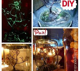 DIY Glowing in the Dark Halloween Tree in a Jar Tutorial!