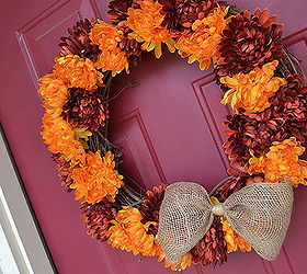 diy fall flower wreath, crafts, seasonal holiday decor, wreaths