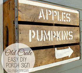 old crate fall sign, crafts, curb appeal, repurposing upcycling, seasonal holiday decor