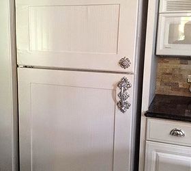 wallpaper refridgerator refinish new look, appliances, diy, kitchen design, painting, wall decor
