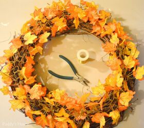fall front porch decor wreath project, crafts, porches, seasonal holiday decor, wreaths