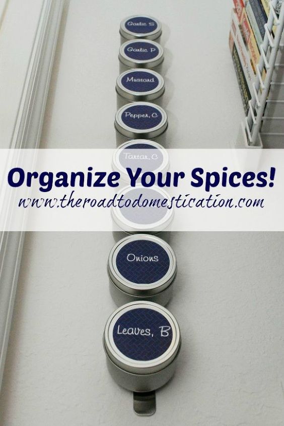 organizing kitchen spices magnet wall, kitchen design, organizing