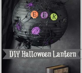 halloween decorations paper lantern black spray paint, crafts, halloween decorations, seasonal holiday decor