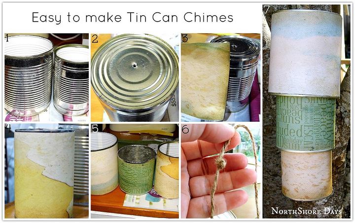 crafts tin can windchime, crafts, outdoor living, repurposing upcycling