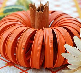 crafts fall canning jar lid pumpkin, crafts, halloween decorations, how to, repurposing upcycling, seasonal holiday decor