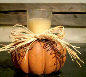 pumpkin candle holder chair foot repurpose, crafts, repurposing upcycling, seasonal holiday decor, woodworking projects