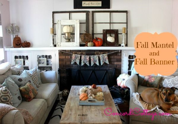 fall mantel banner tutorial, crafts, fireplaces mantels, seasonal holiday decor