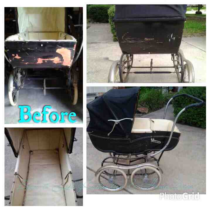 restoration of a vintage baby carriage