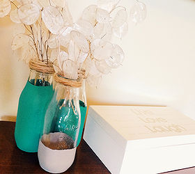 milk bottle vase painted, crafts, home decor, repurposing upcycling