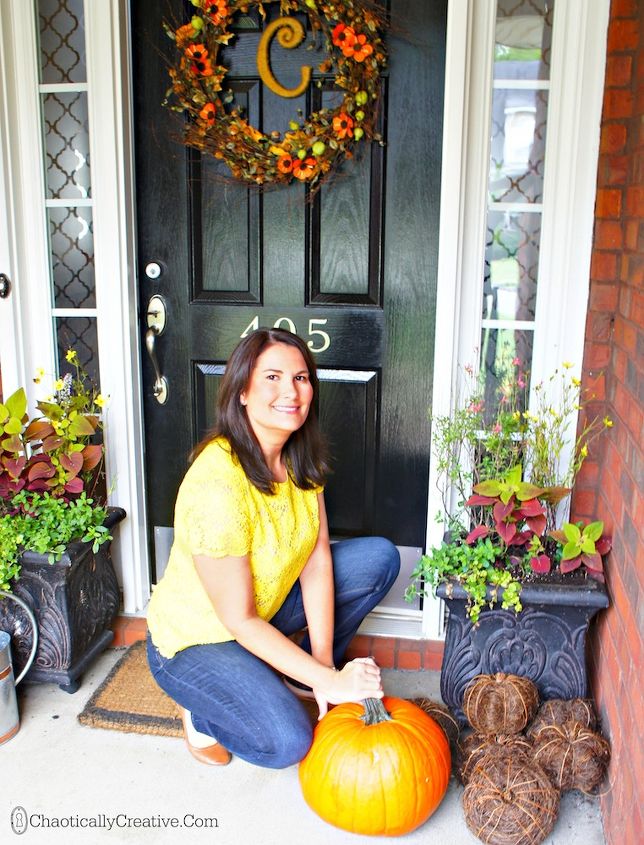 fall front porch containers plants decor, container gardening, crafts, halloween decorations, porches, seasonal holiday decor