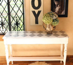 chalk paint bench makeover annie sloan diamond pattern, painted furniture