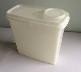how to transform old tupperware to french country shabby chic decor, Vintage Tupperware cereal container