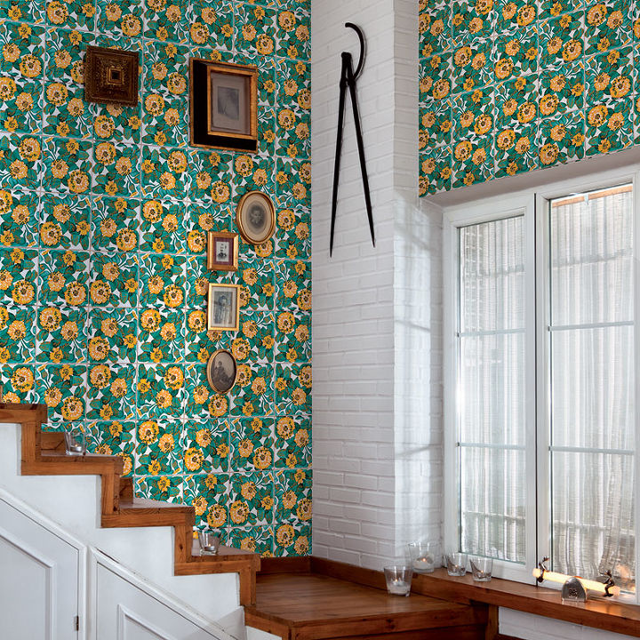 papis de parede florais para adicionar charme sua casa, Papel de parede floral ocre M8838