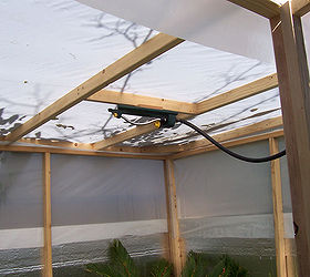 oui built a greenhouse for 142 00 winter protection for plants, Easy Overhead Watering System