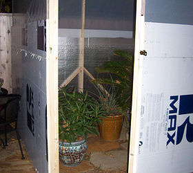 oui built a greenhouse for 142 00 winter protection for plants, Door Installed Winter Protection for Plants