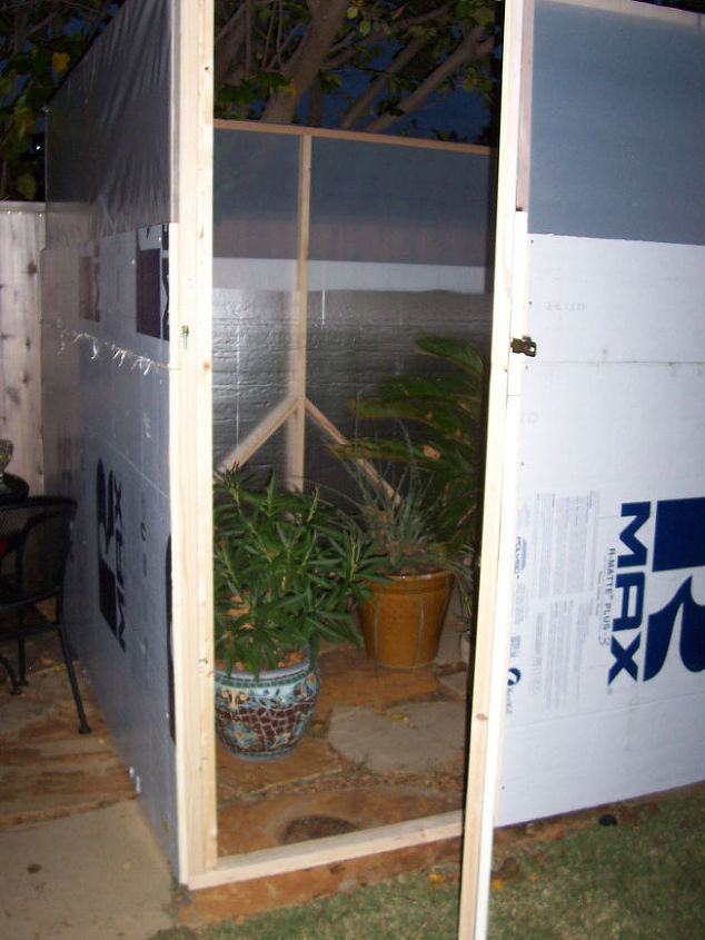 oui built a greenhouse for 142 00 winter protection for plants, Door Installed Winter Protection for Plants