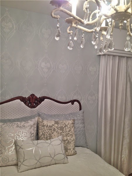 bedroom ideas stencil hollywood regency glam, bedroom ideas, home decor, painting