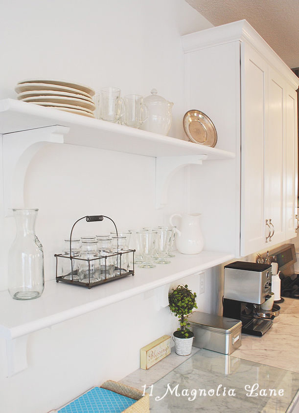 kitchen cabinets shelves open extending storage installing, diy, kitchen design, shelving ideas
