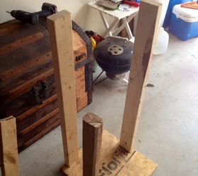 diy kitty scratching post and bed, Attached with wood screws