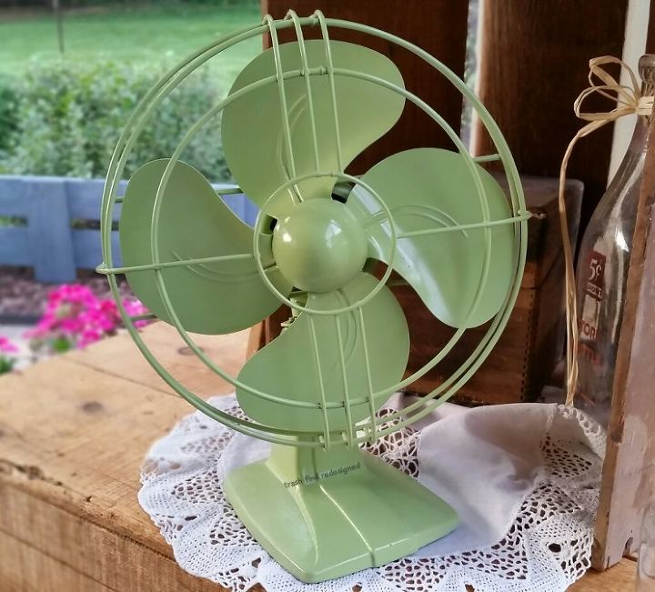 vintage fan decoration thrifted, home decor, repurposing upcycling