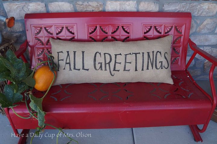 fall porch decor vintage thrift welcome, porches, seasonal holiday decor