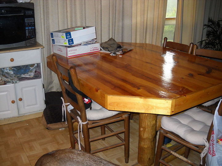 sealing a cedar kitchen table, top of table