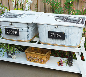 washbins vintage storage cooler repurpose uses, chalkboard paint, diy, outdoor furniture, painting, repurposing upcycling