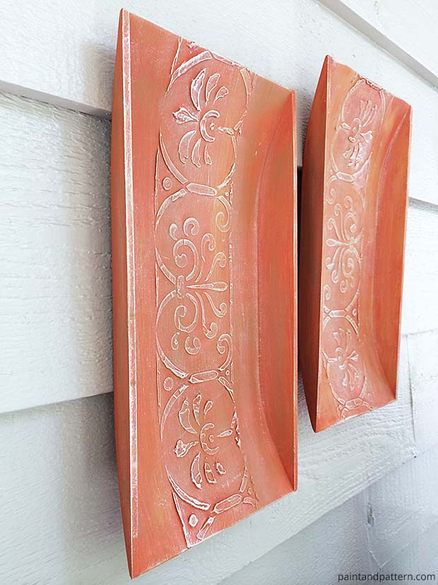 stencil how to replicate aged terracotta wall art