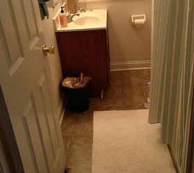 guest bathroom redo update budget affordable before after, bathroom ideas, diy, flooring, painting, small bathroom ideas, tile flooring