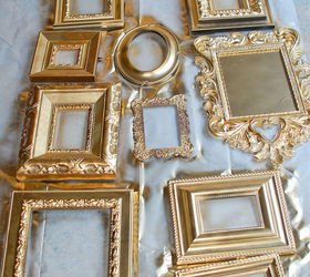 gallery wall vintage frames spray painted white french, chalk paint, painting, wall decor