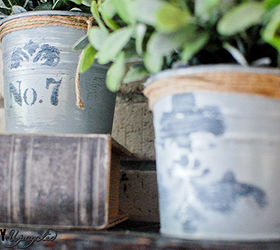 ikea planters whitewashed french vintage, chalk paint, gardening, repurposing upcycling