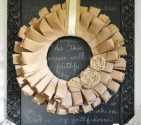 fall wreath recycled paper fabric scraps frugal cheap, crafts, wreaths