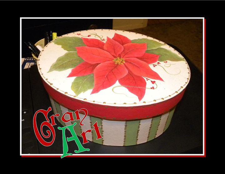 paper mache boxes, crafts, repurposing upcycling, storage ideas, Poinsettia Paper Mache Box