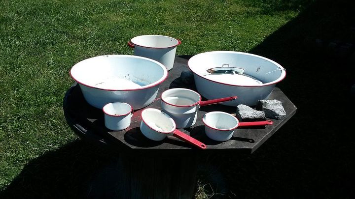 is there anything i can do with these old wash bins and pots