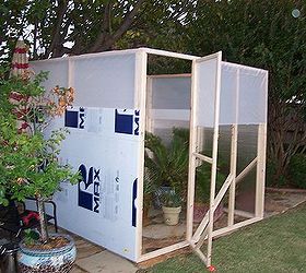 oui built a greenhouse for 142 00 winter protection for plants, Door added to hold heat and keep out critters