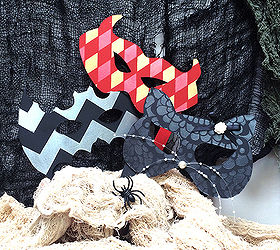 halloween stenciled masks masquerade, crafts, halloween decorations, seasonal holiday decor