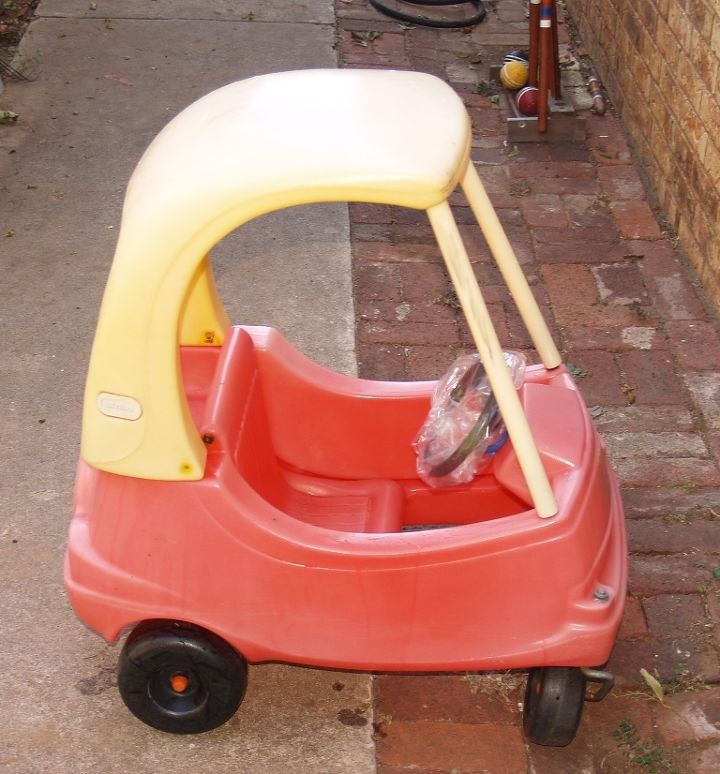 cozy coupe makeover yard sale salvage ou, crafts, painting
