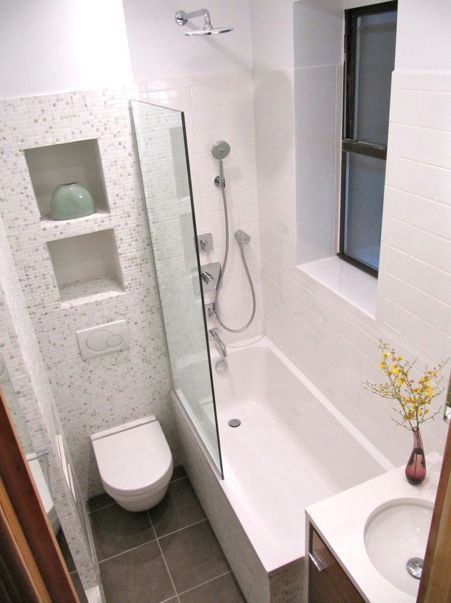 small bathroom solutions, bathroom ideas, small bathroom ideas, This tight space utilized a half wall of glass instead of a enclosed door or shower curtain thus making the space feel open