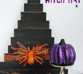 rustic wood shim witch hat, crafts, halloween decorations, seasonal holiday decor, Rustic Wood Shim Witch Hat